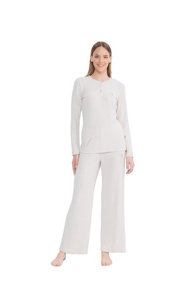 U.S. Polo Assn. US Polo Assn. Beige Women's Pajama Set - Patted