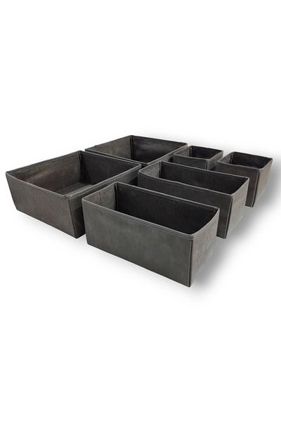 Balkan Room Anthracite 6-Piece Drawer Organizer Set - Multi-Purpose Cabinet Box Set