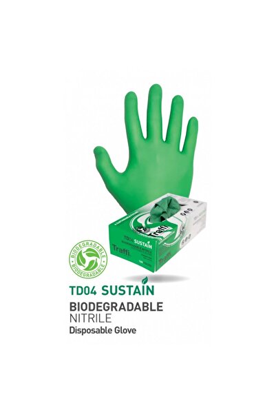 Traffi Gloves Td04 Sürdürülebilir Gıda Onaylı Nitril Eldiven 100'lü Kutu