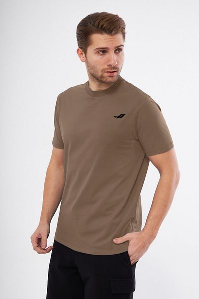 CrazyShopping Ανδρικό T-shirt Crew Neck - Βαμβακερό μπλουζάκι με λογότυπο