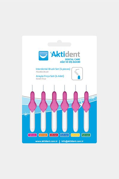 Aktident Pink Interface Brush Set of 6