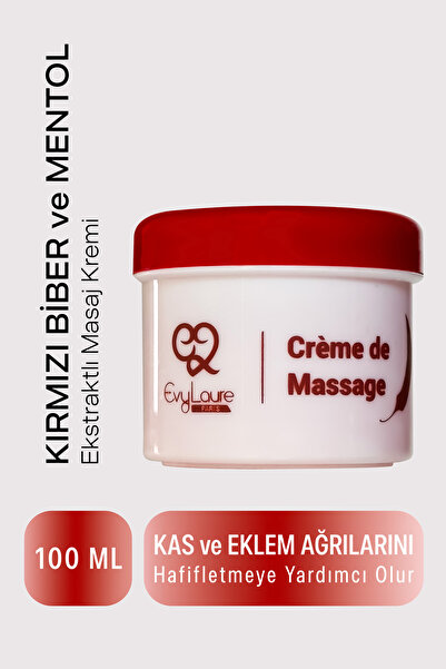 EvyLaure Kırmızı Biberli Masaj Kremi | Isıtıcı, Rahatlatıcı ve Bitkisel Etkil...
