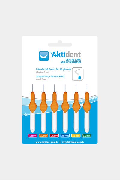 Aktident Orange 6-Piece Interface Brush Set