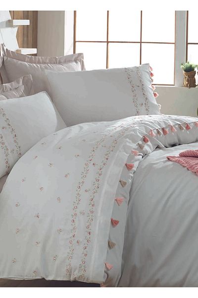 Dantela Σετ Παπλωματοθήκη Royal White Cotton Satin Διπλό