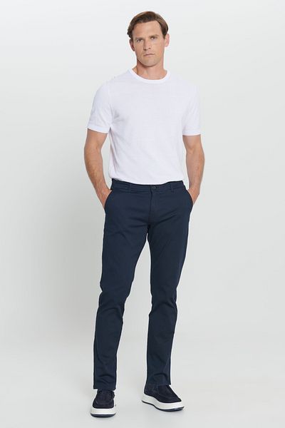 ALTINYILDIZ CLASSICS Ανδρικό παντελόνι Chino από βαμβακερό ελαστικό μπλε Navy Blue