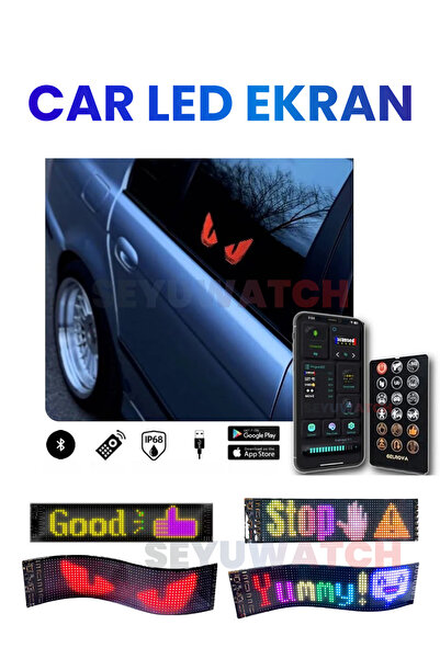 Genel Markalar Araç Car Led Ekran Dilediğiniz Gibi Kişiselleştirilebilir, Esn...