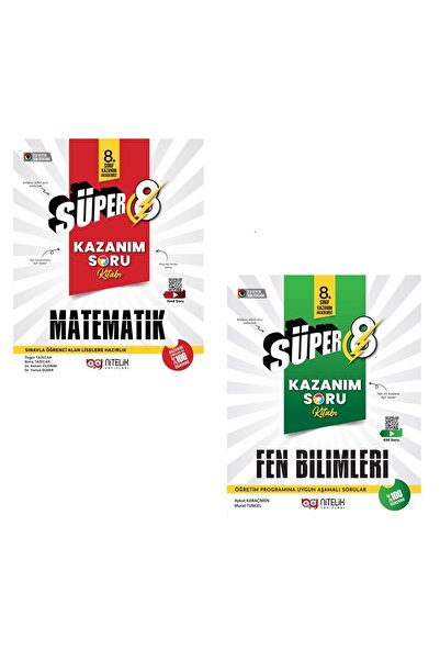 Nitelik Yayınları NİTELİK 8.SINIF SÜPER KAZANIM MATEMATİK VE FEN BİLİMLERİ SO...