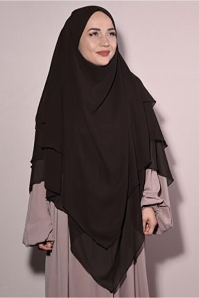 NOVAFACE Сукня з хусткою для суфіїт, тришарова шифонова хустка, коричнева