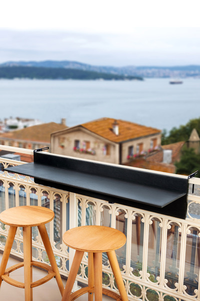 aslwoodart Katlanır Balkon Masası 120x30 cm Siyah