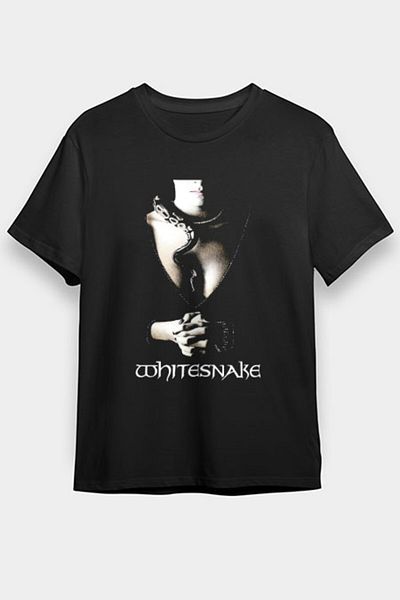 tf tişörtfabrikası Μαύρο μπλουζάκι Whitesnake Unisex