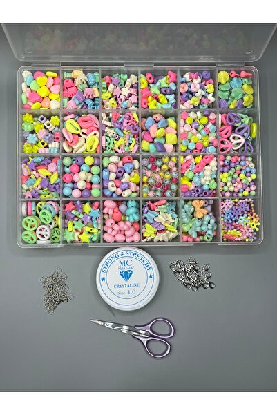 Egem aksesuar 24 Model Kutulu Hobi Boncuk Takı Yapım Seti Takı Malzemeleri