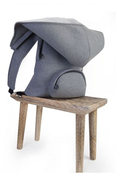 Morikukko Basic Grey Hooded Large Backpack - Επιστροφή στο σχολείο