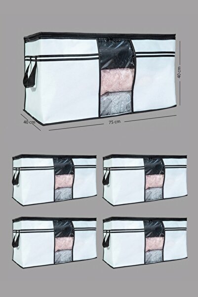 Ekici home textile 5 Adet - Pencereli Yastık-yorgan Hurcu 75 X 40 X 40 Cm