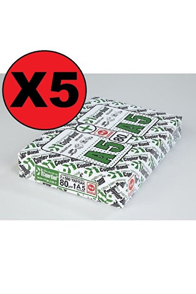 Vege ورق نسخ Copierbond A5 - صندوق واحد 5 عبوات (5x1000 ورقة) 80 جرام