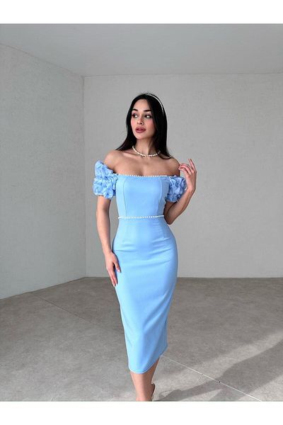 MAMMY Ruffle Sleeve Midi Women's Dress