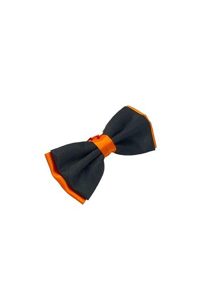 Brianze Satin Bow Tie - Black Orange