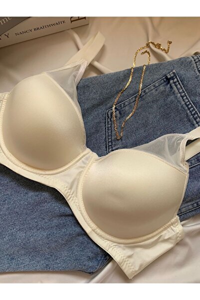 ROZENİN LINGERIE Ecru Recovery C Cup Plus Size Unbuttressed Bra