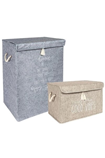 Faiend Σετ 2 τσαντών από τσόχα - Κάλυψη για βρώμικα ρούχα, Πτυσσόμενο κουτί α...