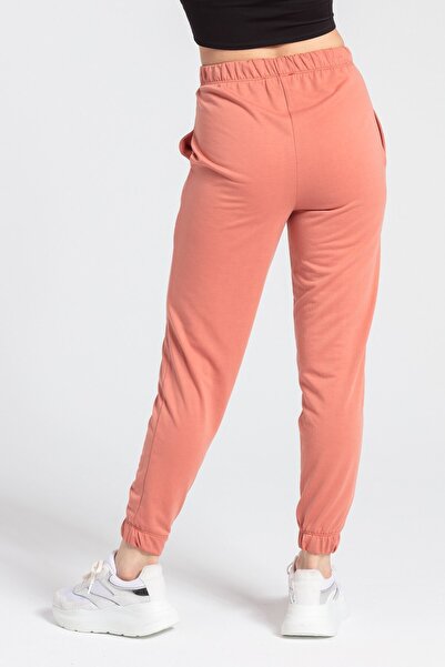 Jument Women's High Waist Side Pocket Elastic Waist and Leg Sweatpants - salmon