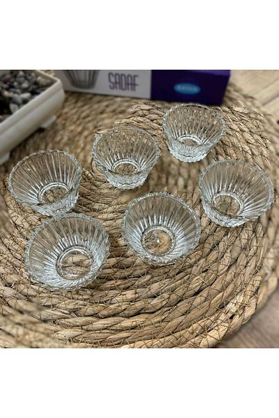 LALE 6 Pieces Turkish Delight Bowl Mini Glass Bowl Sauce Bowl Treat Bowl and Coffee Side Bowl Presentation