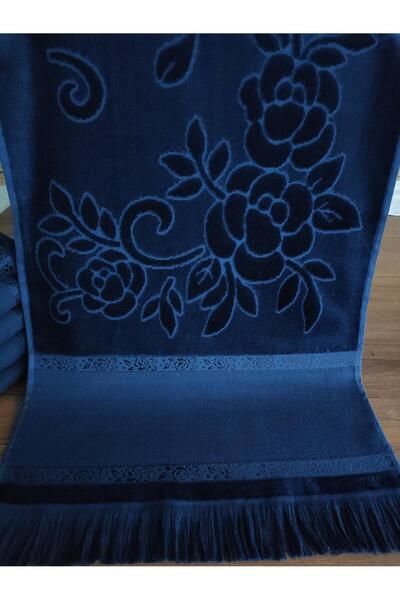 sarra Синій Sarra 50x90см 6-панельний рушник з бахромою