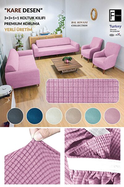 Faiend Set de huse de canapea extensibile flexibile Lycra 3/3/1 - Husa de can...