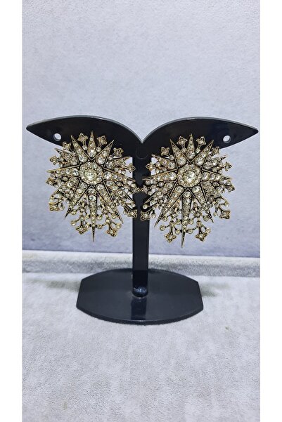 TMD AKSESUAR أقراط عتيقة من حجر الزركون على شكل نجمة عثمانية