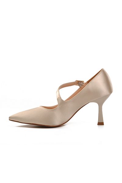 AYAKMOD 357094 Beige Satin Women's Stiletto