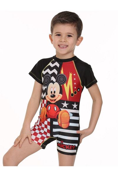 Emayo UV Protection Short Sleeve Baby Jumpsuit with Shorts Mickey