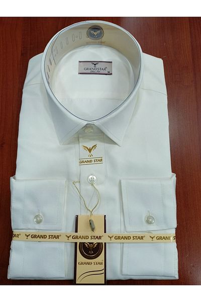 Grand Star Ανδρικό πουκάμισο Güncüoğlu με μακρυμάνικο λεπτή εφαρμογή από βαμβακερό σατέν