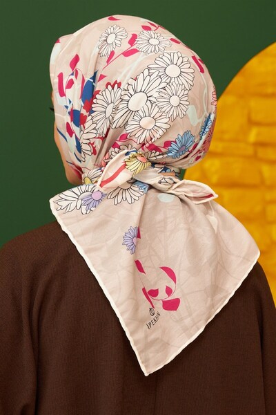 İpekhan La Flores με μοτίβο İpekhan βαμβακερό κασκόλ - Ihe1103-19