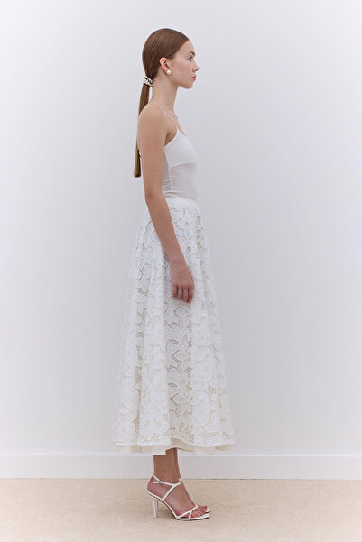 Manuka Ecru Color - Csipke részletes limitált kiadású szoknya