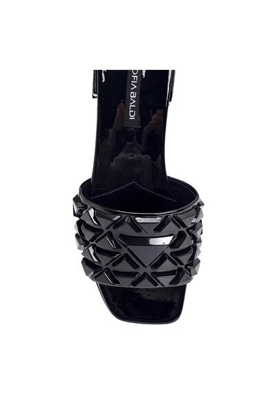 Sofia Baldi Black Zenli Leather Women's Flat Slippers