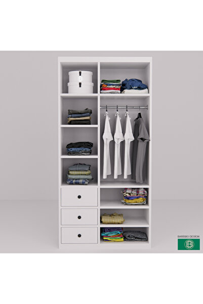 barisbo design Elbise Dolabı Çekmeceli Ve Raflı Geniş Depolama Alanı Sunar