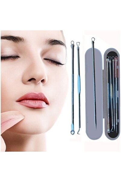MUJGAN 4 Parça Kutulu Paslanmaz Çelik Sivilce Akne Siyah Nokta Temizleme Kome...