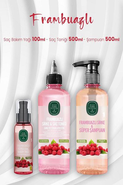 Eyüp Sabri Tuncer Raspberry Hair Oil and Shampoo - 100 ml and 500 ml Tonic