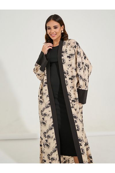 Styli Regular Fit Maxi Floral Print Kimono