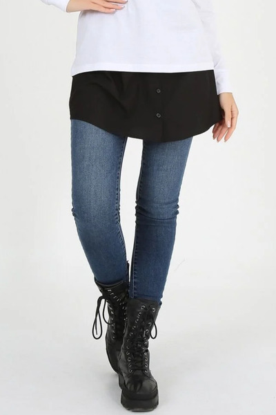 Naymila Γυναικεία φούστα με μαύρη κουμπιά 2 τεμαχίων