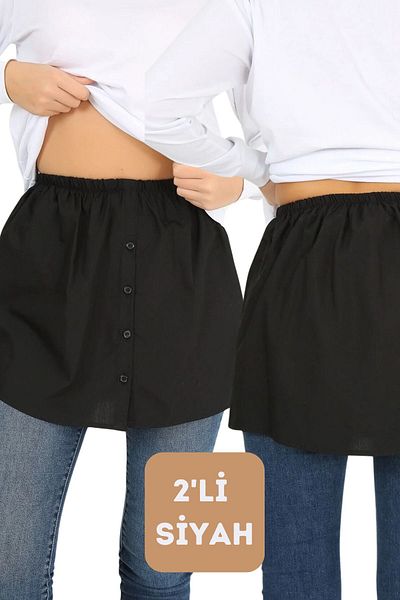 Naymila Women's 2-Piece Black Buttoned Rescue Skirt