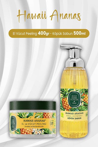Eyüp Sabri Tuncer Hawaii Pineapple Hand Body Peeling 400 gr and Foam Soap 500 ml