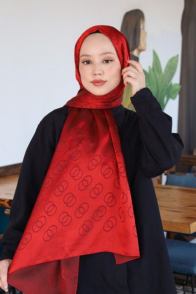 Hint İpek Cotton Jacquard Ring Patterned Shawl
