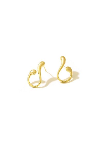 Glaren Gold Colored Flamingo Shaped Women's Earrings