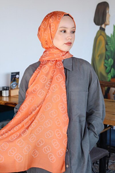 Hint İpek Cotton Jacquard Ring Patterned Shawl