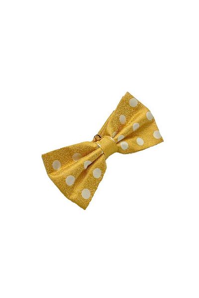 Brianze Bow Tie White Polka Dot Gold Yellow