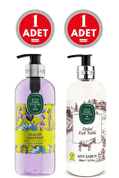 Eyüp Sabri Tuncer Natural Donkey Lavender - Milky and Alaçatı 500 ml Liquid Soap