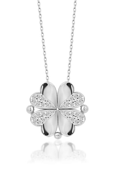 Silvano Jewelry 925 Ayar Gümüş Mıknatıslı Kalp Kolye