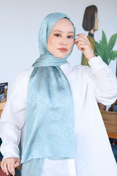 Hint İpek Cotton Jacquard Ring Patterned Shawl
