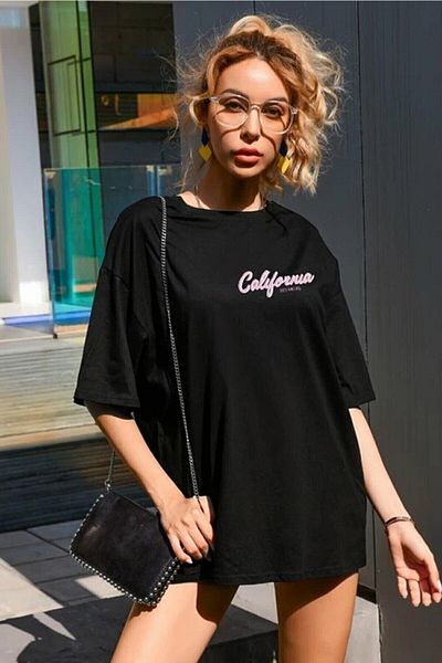 Mad&Calf Μπλουζάκι Unisex Oversize California με εμπριμέ χαλαρή κοπή