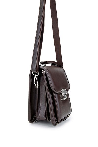 Tamer Tanca Men's Vegan Brown Handbag - Durable Material
