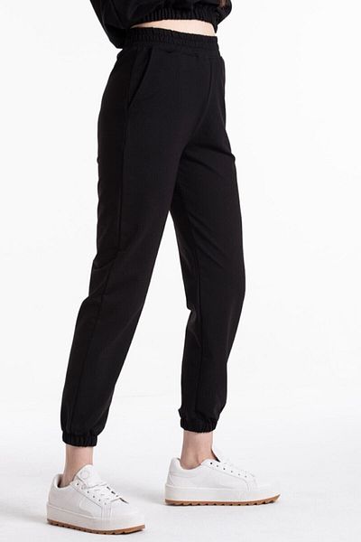 EZGİ'S BOUTIQUE Pantaloni de sport negri cu talie înaltă pentru femei